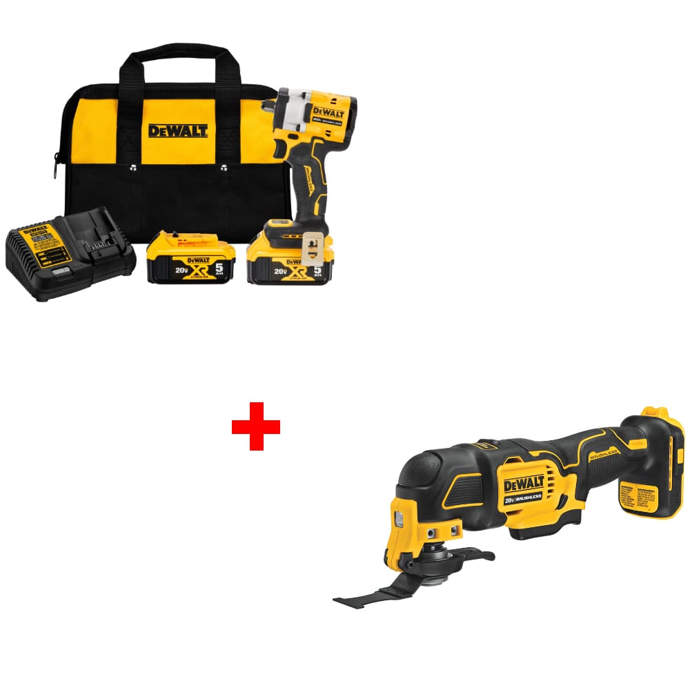 DeWalt DCF921P2 ATOMIC 20V MAX Impact Wrench Kit w/ FREE DCS354B 20V Multi-Tool