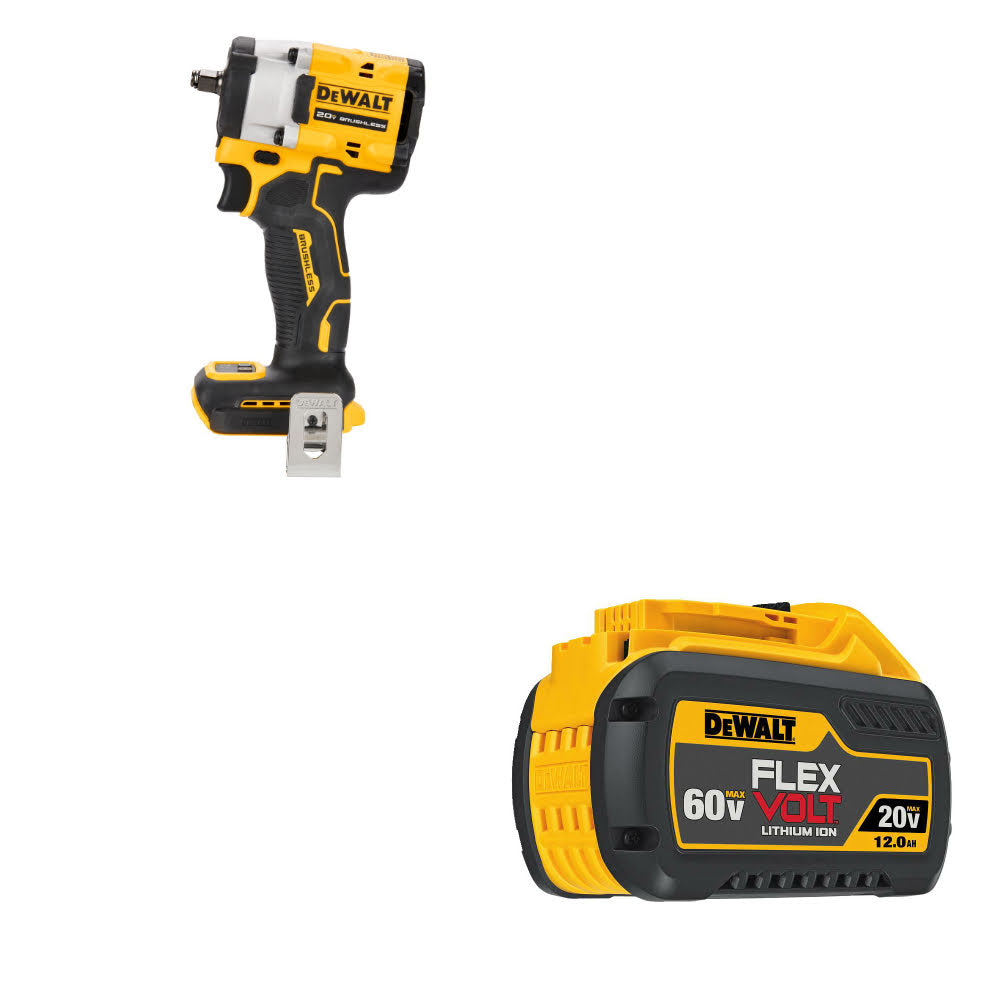 DeWalt DCF923B ATOMIC 20V MAX 3/8" Impact Wrench W/ DCB612 20V/60V MAX Battery