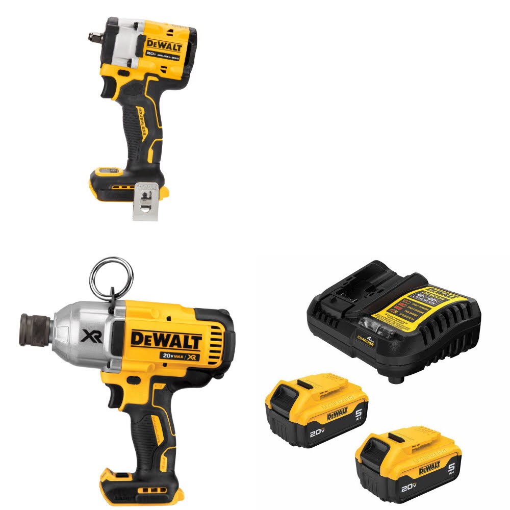 DeWalt DCF923B 20V MAX Impact Wrench Kit W/ DCF898B Impact Wrench and FREE DCB205-2C Battery Kit