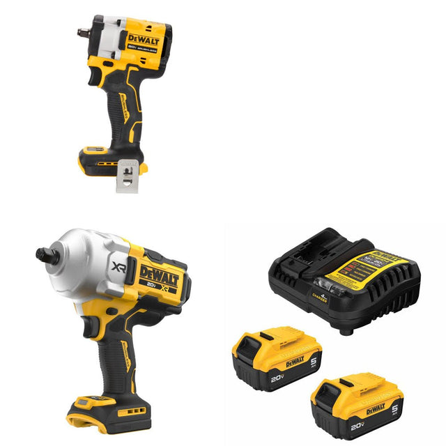 DeWalt DCF923B 20V MAX Impact Wrench Kit W/ DCF961B High Torque Wrench and FREE DCB205-2C Battery Kit
