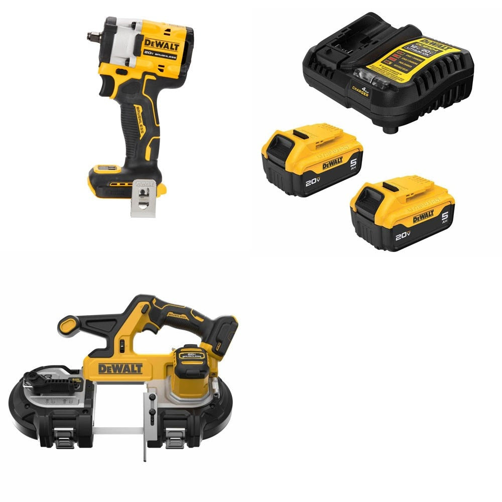DeWalt DCF923B 20V Impact Wrench Kit W/ DCS378B Band Saw and FREE DCB205 Battery Kit