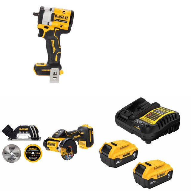 DeWalt DCF923B 20V MAX Impact Wrench Kit W/ DCS438B Cut-Off Tool and FREE DCB205 Battery Kit