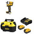 DeWalt DCF923B Impact Wrench Kit W/ DCV580H Wet Dry Vacuum and FREE DCB205-2C Battery Kit