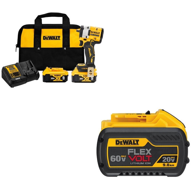 DeWalt DCF923P2 ATOMIC 20V MAX 3/8 in. Impact Wrench Kit W/ DCB609 FLEXVOLT 9.0Ah Battery