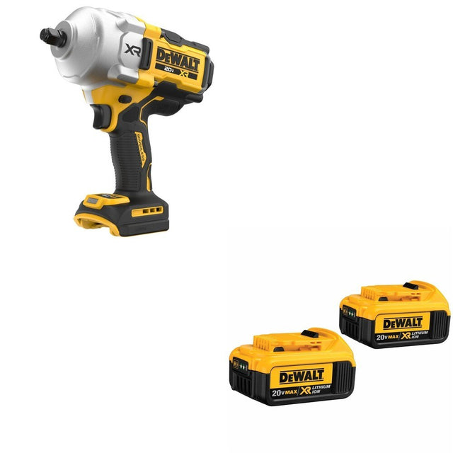 DeWalt DCF961B 20V MAX XR 1/2 in. High Torque Impact Wrench W/ DCB204-2 4.0Ah Battery 2-Pack