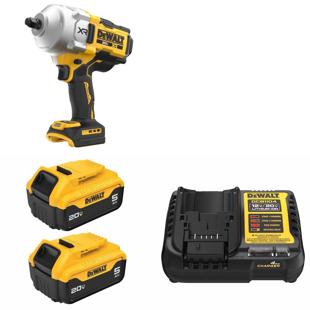 DeWalt DCF961B High Torque Impact Wrench Kit W/ FREE DCB205-2 Battery and FREE DCB1104 Charger