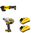 DeWalt DCF961B High Torque Impact Wrench W/ DCB2104-2 POWERPACK 4Ah 2-Pack and DCG407B