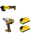 DeWalt DCF961B High Torque Impact Wrench W/ DCB2104-2 and DCG408B Paddle-Switch Grinder