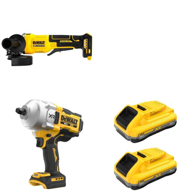 DeWalt DCF961B High Torque Impact Wrench W/ DCB2104-2 and DCG408B Paddle-Switch Grinder
