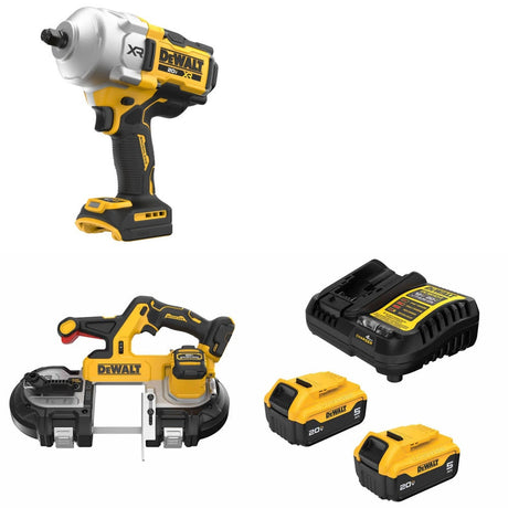 DeWalt DCF961B 20V MAX Impact Wrench Kit W/ DCS379B Band Saw and FREE DCB205 Battery Kit