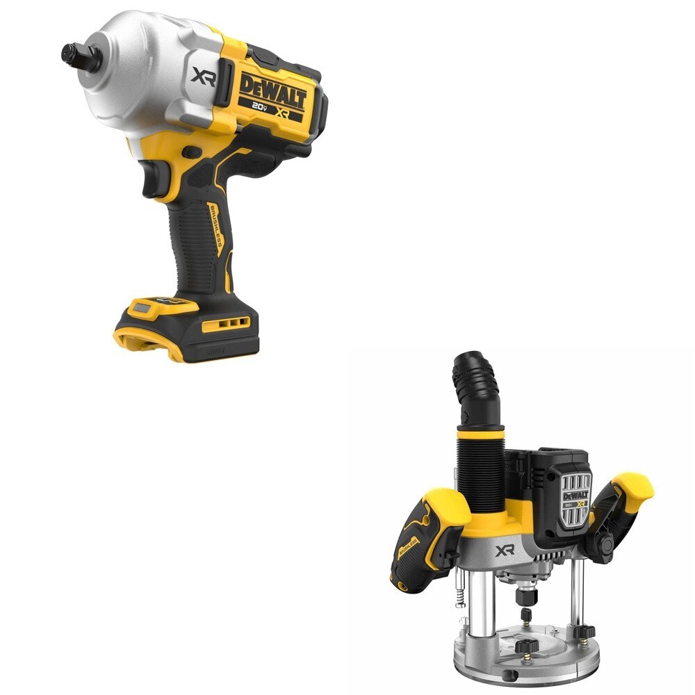 DeWalt DCW620B 20V MAX XR 2-1/4 HP Plunge Router W/ DCF961B High Torque Impact Wrench