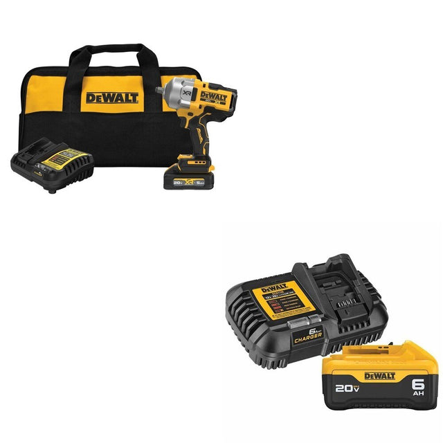 DeWalt DCF961GH1 20V MAX XR 1/2 in. High Torque Impact Wrench Kit W/ DCB206C 6.0Ah Battery Kit