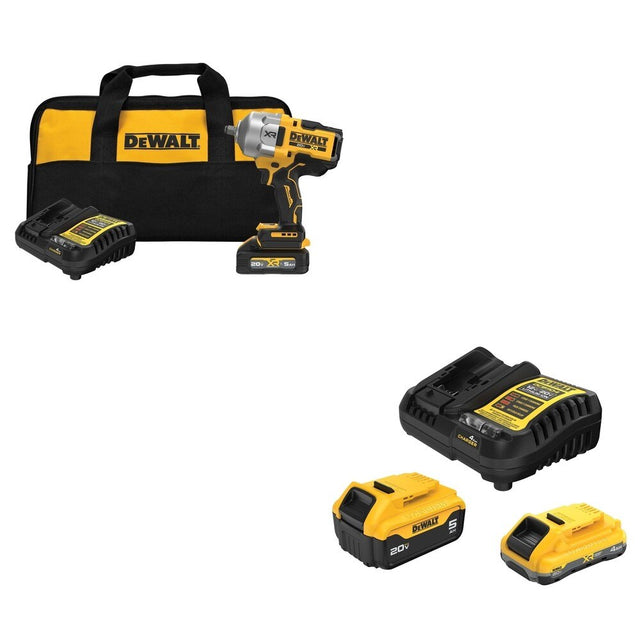 DeWalt DCF961GH1 High Torque Wrench Kit W/ DCB245-2C 4.0Ah/5.0Ah Starter Kit