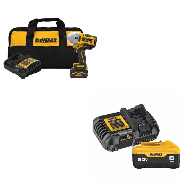 DeWalt DCF961GP1 20V MAX XR 1/2 in. High Torque Impact Wrench Kit W/ DCB206C 6.0Ah Battery Kit