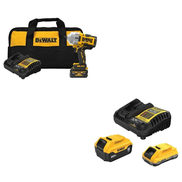 DeWalt DCF961GP1 High Torque Wrench Kit W/ DCB245-2C 4.0Ah/5.0Ah Starter Kit