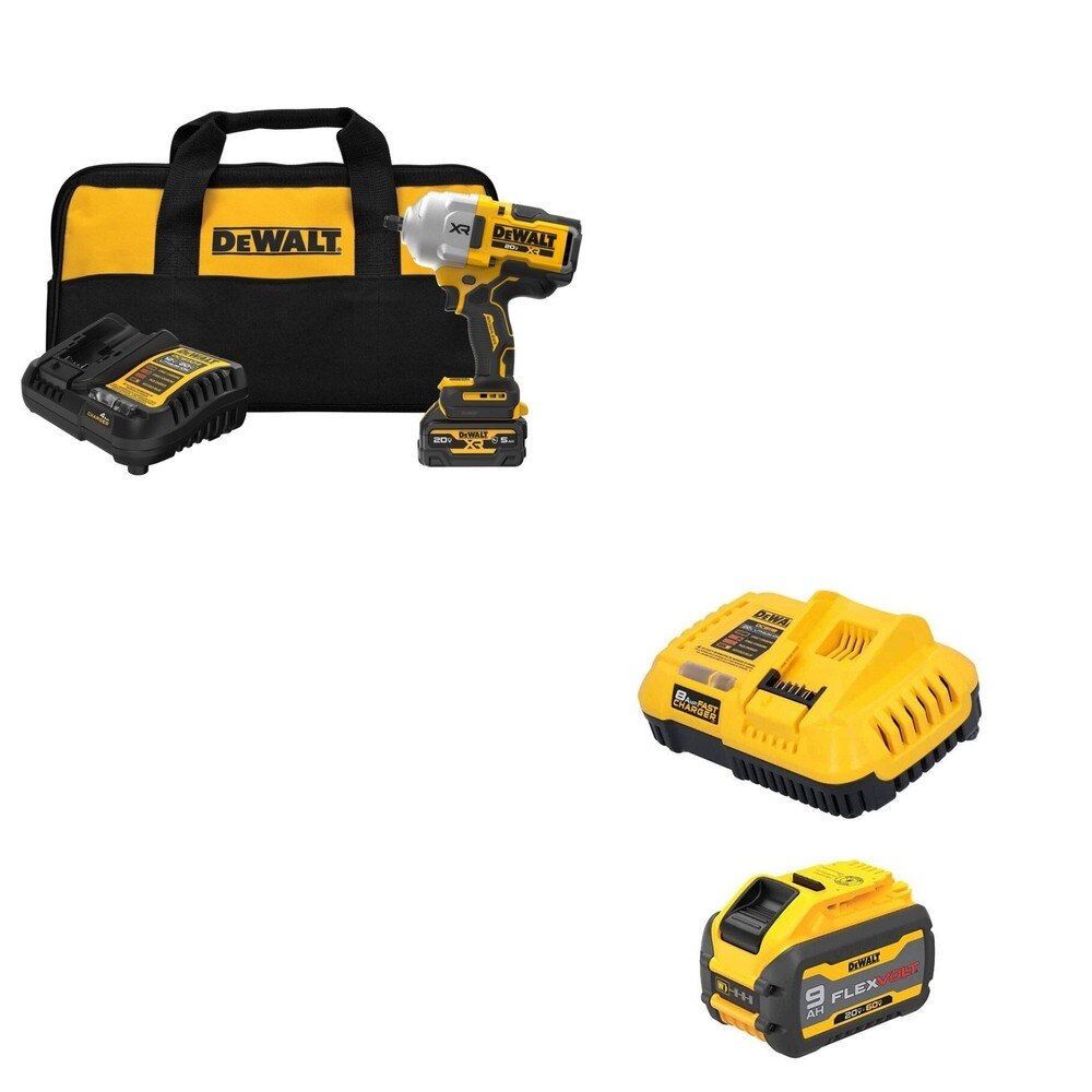 DeWalt DCF961GP1 20V MAX XR 1/2 in. High Torque Impact Wrench Kit W/ DCB609C FLEXVOLT 9.0Ah Kit
