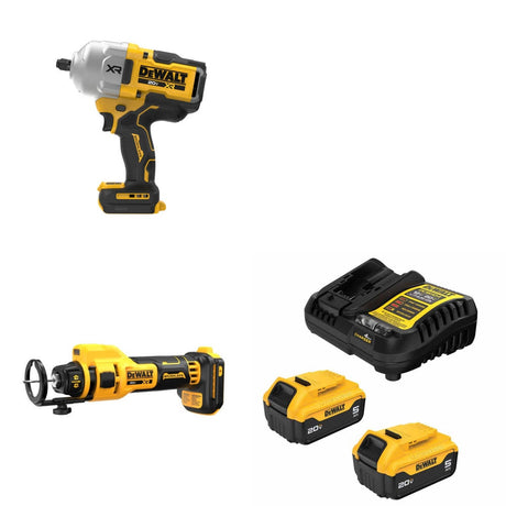 DeWalt DCF964B 20V MAX Impact Wrench Kit W/ DCE555B Drywall Tool and FREE DCB205 Battery Kit