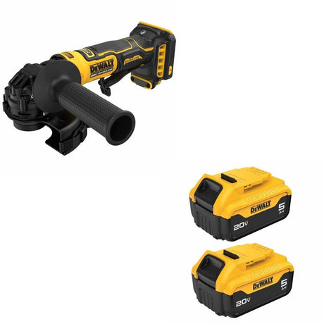 DeWalt DCG402B ATOMIC 20V MAX 4-1/2 in. Angle Grinder W/ DCB205-2 5.0Ah Battery 2-Pack
