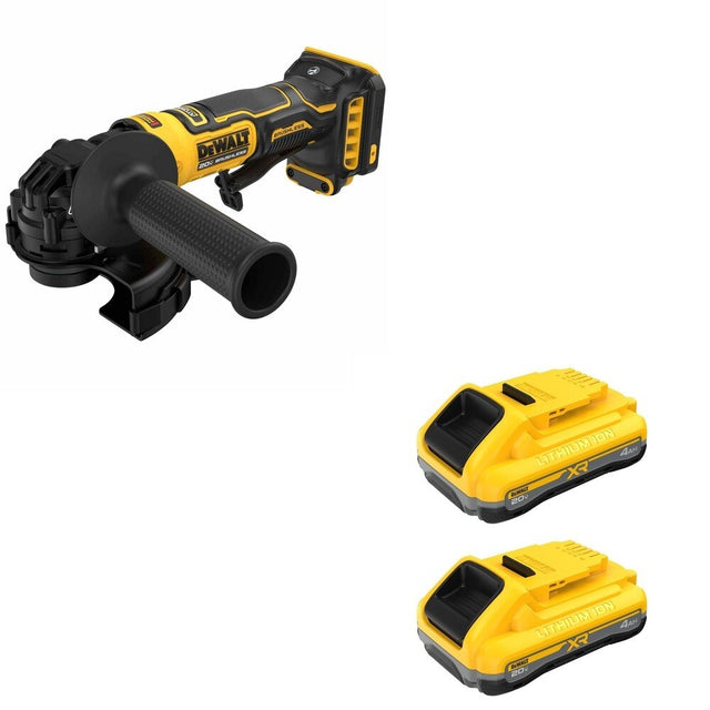 DeWalt DCB2104-2 20V MAX XR POWERPACK 4Ah Battery 2-Pack W/ DCG402B ATOMIC Angle Grinder