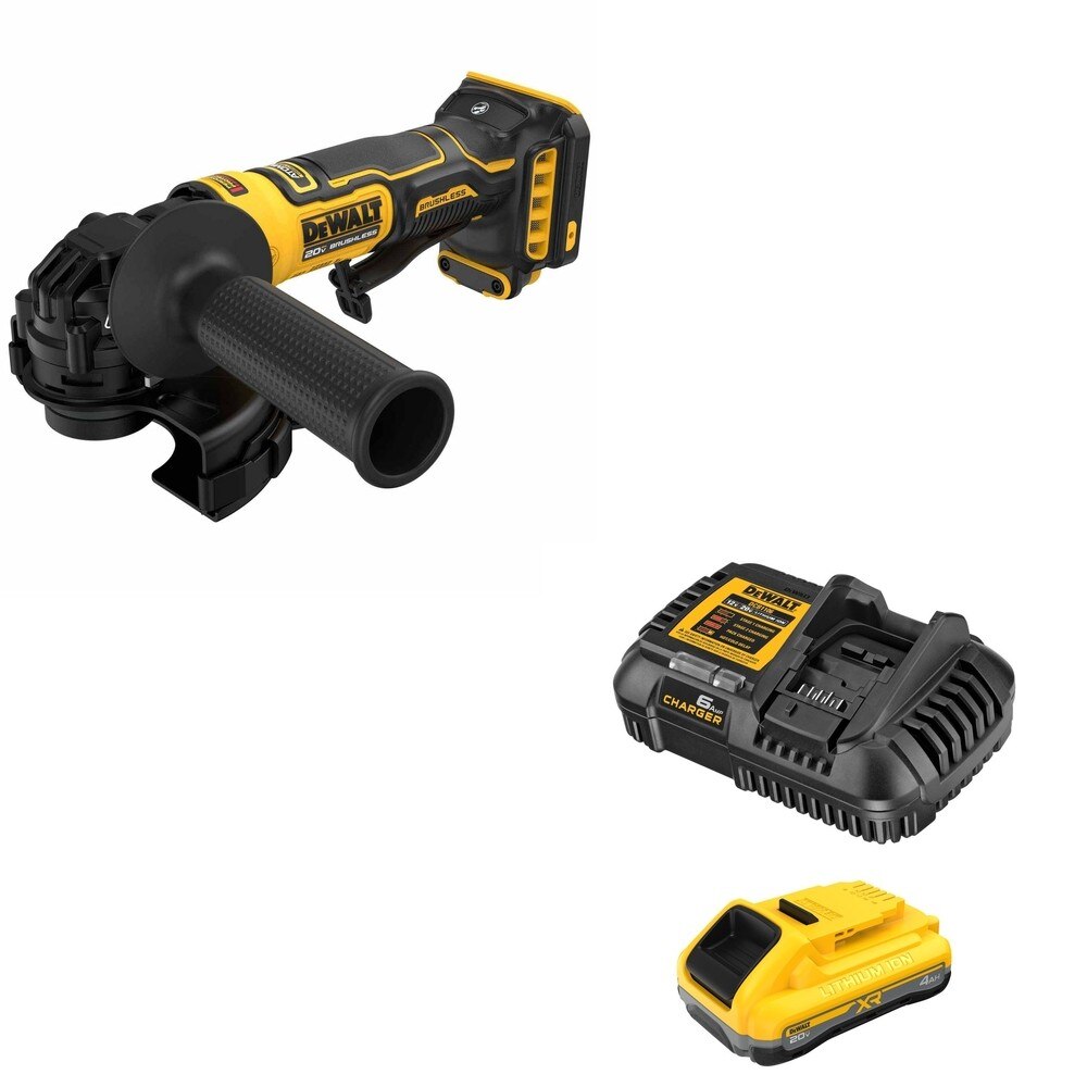 DeWalt DCG402B ATOMIC 20V MAX 4-1/2 in. Angle Grinder W/ DCB2104C POWERPACK 4Ah Kit