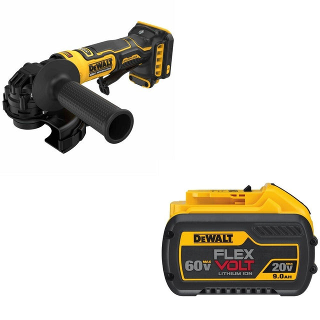 DeWalt DCB609 FLEXVOLT 20V/60V MAX 9.0Ah Battery W/ DCG402B ATOMIC Angle Grinder