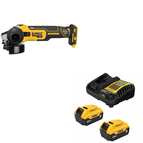 DeWalt DCG405B 20V MAX XR 4.5" Grinder W/ DCB205-2C 20V MAX 5Ah Battery Kit