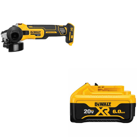 DeWalt DCG405B 20V MAX XR 4.5" Grinder, Bare W/ DCB206 20V MAX 6Ah Battery Pack