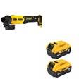 DeWalt DCG407B 20V MAX 4-1/2 in. Slide-Switch Grinder W/ DCB205-2 5.0Ah Battery 2-Pack