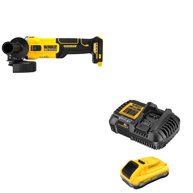 DeWalt DCB2104C 20V MAX XR POWERPACK 4Ah Battery Kit W/ DCG407B Slide-Switch Grinder
