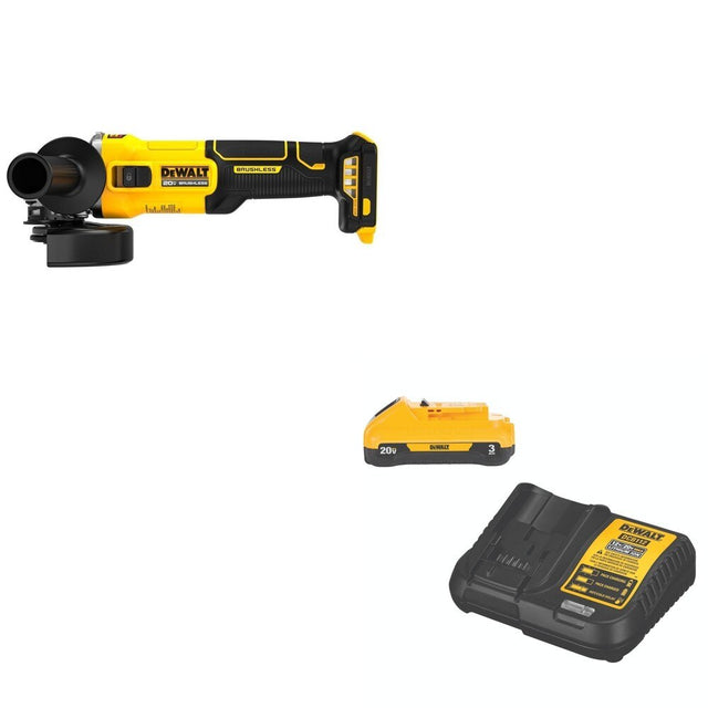 DeWalt DCG407B 20V MAX 4-1/2 in. Slide-Switch Grinder W/ DCB230C 3.0Ah Starter Kit