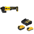 DeWalt DCB245-2C 20V MAX 4.0Ah and 5.0Ah Battery Starter Kit W/ DCG407B Slide-Switch Grinder