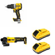 DeWalt DCB2104-2 POWERPACK 4Ah 2-Pack W/ DCD806B Hammer Drill and DCG407B Slide-Switch Grinder