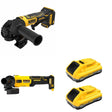 DeWalt DCB2104-2 POWERPACK 4Ah 2-Pack W/ DCG402B Angle Grinder and DCG407B Slide-Switch Grinder