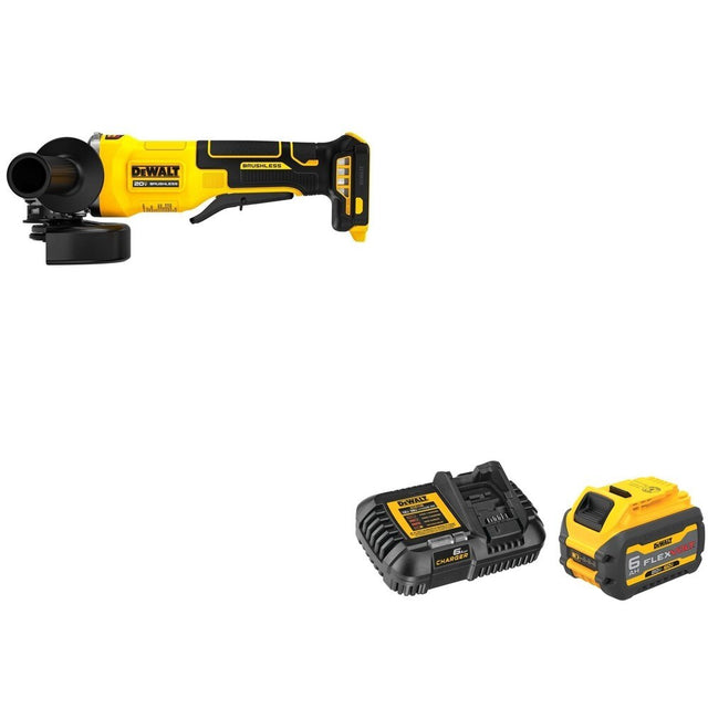 DeWalt DCB606C FLEXVOLT 20V/60V MAX 6.0Ah Battery Starter Kit W/ DCG408B Paddle-Switch Grinder