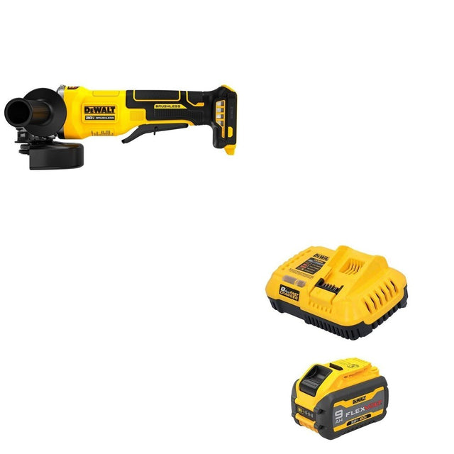 DeWalt DCB609C FLEXVOLT 20V/60V MAX 9.0Ah Battery Starter Kit W/ DCG408B Paddle-Switch Grinder