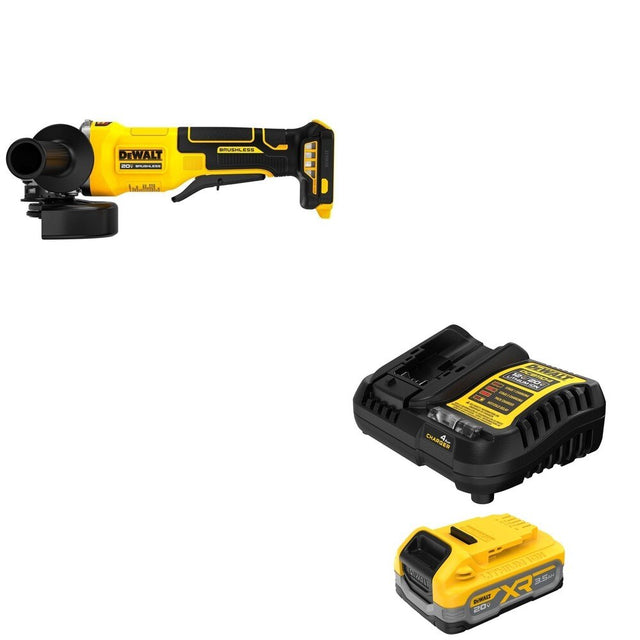 DeWalt DCBP320C 20V MAX XR POWERSTACK 3.5Ah Battery Kit W/ DCG408B Paddle-Switch Grinder