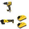 DeWalt DCB2104-2 POWERPACK 4Ah 2-Pack W/ DCD806B Hammer Drill and DCG408B Paddle-Switch Grinder