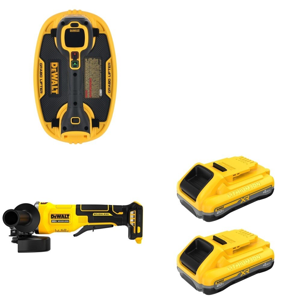 DeWalt DCB2104-2 20V MAX XR POWERPACK 4Ah Battery 2-Pack W/ DCE592B Vacuum Lifter and DCG408B