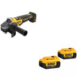 DeWalt DCG410B 20V MAX XR 4-1/2 in. Angle Grinder W/ DCB204-2 4.0Ah Battery 2-Pack