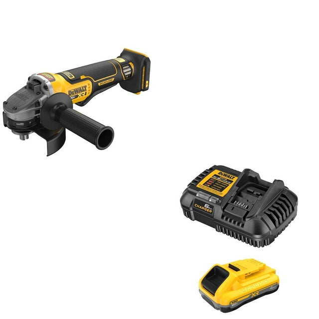 DeWalt DCG410B 20V MAX XR 4-1/2 in. Angle Grinder W/ DCB2104C POWERPACK 4Ah Kit