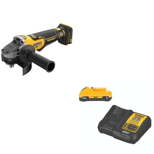 DeWalt DCG410B 20V MAX XR 4-1/2 in. Angle Grinder W/ DCB230C 3.0Ah Starter Kit