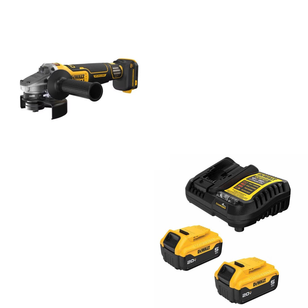 DeWalt DCG410VSB Grinder Kit W/ FREE DCB205-2C 5Ah Battery Kit – Toolup