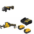 DeWalt DCG410VSB Grinder Kit W/ DCS369B Reciprocating Saw and FREE DCB205-2C Battery Kit