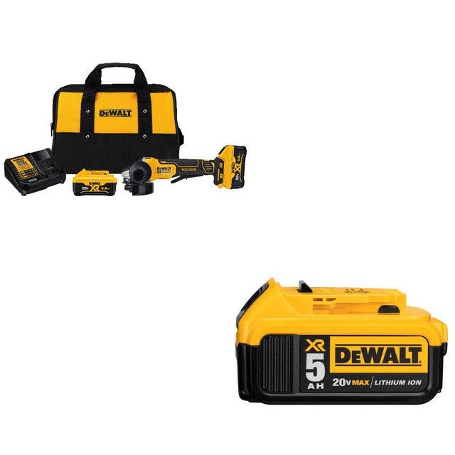 DeWalt DCG413R2 4.5" 20V Angle Grinder Kit  W/ FREE DCB205 20V MAX Battery Pack