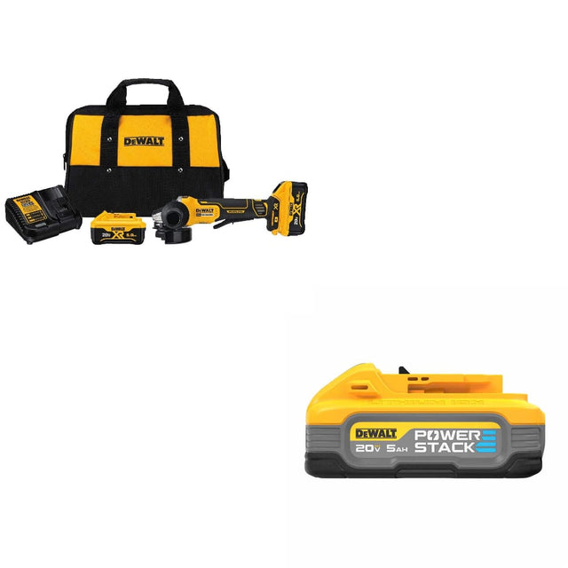 DeWalt DCG413R2 4.5" 20V Angle Grinder Kit W/ FREE DCBP520 20V Max 5Ah Battery