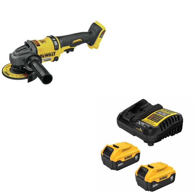 DeWalt DCG418B 60V 4.5"-6" Grinder, Bare W/ DCB205-2C 20V MAX 5Ah Battery Kit