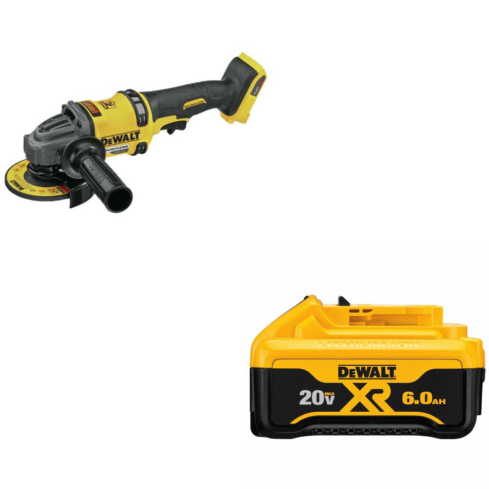 DeWalt DCG418B 60V 4.5"-6" Grinder, Bare W/ DCB206 20V MAX 6.0Ah Battery Pack