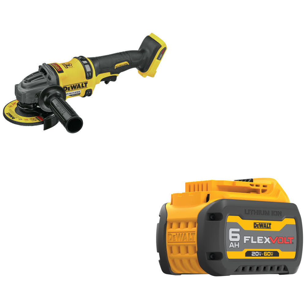 DeWalt DCG418B 60V 4.5"-6" Grinder, Bare W/ FREE DCB606 20/60V MAX 6.0Ah Battery