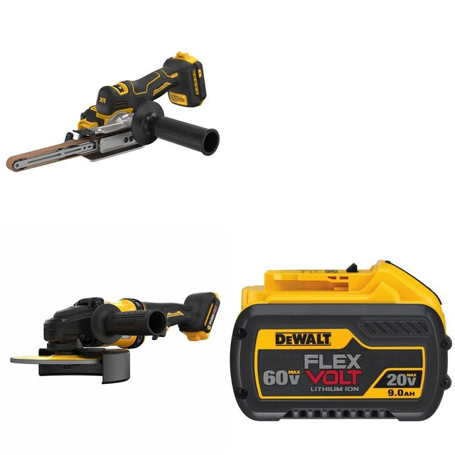 DeWalt DCM200B 20V MAX XR Bandfile Sander W/ DCG440B 7 in. Grinder and DCB609 9.0Ah Battery