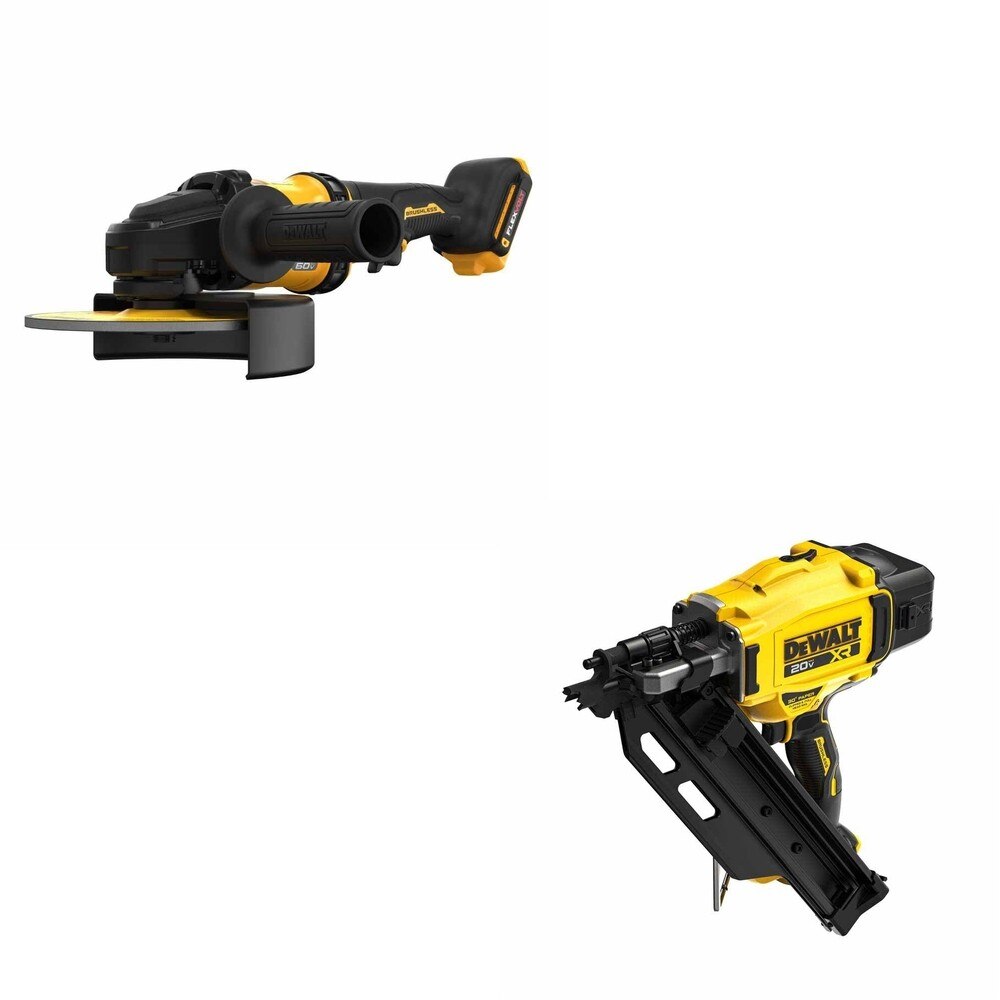 DeWalt DCN930B 20V MAX XR 30-Degree Framing Nailer W/ DCG440B 7 in. Grinder